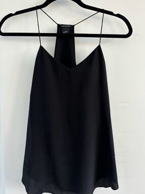 Club Monaco Black Silk-Feel V-Neck Cami